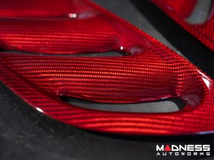  Alfa Romeo Stelvio Hood Air Vent Trim Kit - Quadrifoglio - Carbon Fiber - Red Candy